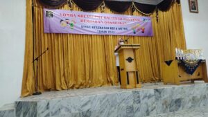 TP PKK Kota Metro dengan di dampingi Pokja 3 PKK KOTA Metro menghadiri Lomba kreasi PMT Balita di Posyandu Berbahan Dasar Ikan dalam rangka Hari Anak Nasional.