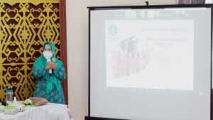 Ketua TP PKK Kota Metro memimpin  Rapat Koordinasi (Rakor) Bulanan secara hybrid (daring dan luring)
