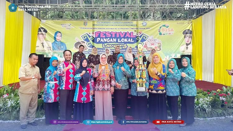 Tim Penggerak PKK Kota Metro berhasil meraih juara 2 pada kegiatan Lomba Cipta Menu B2SA.